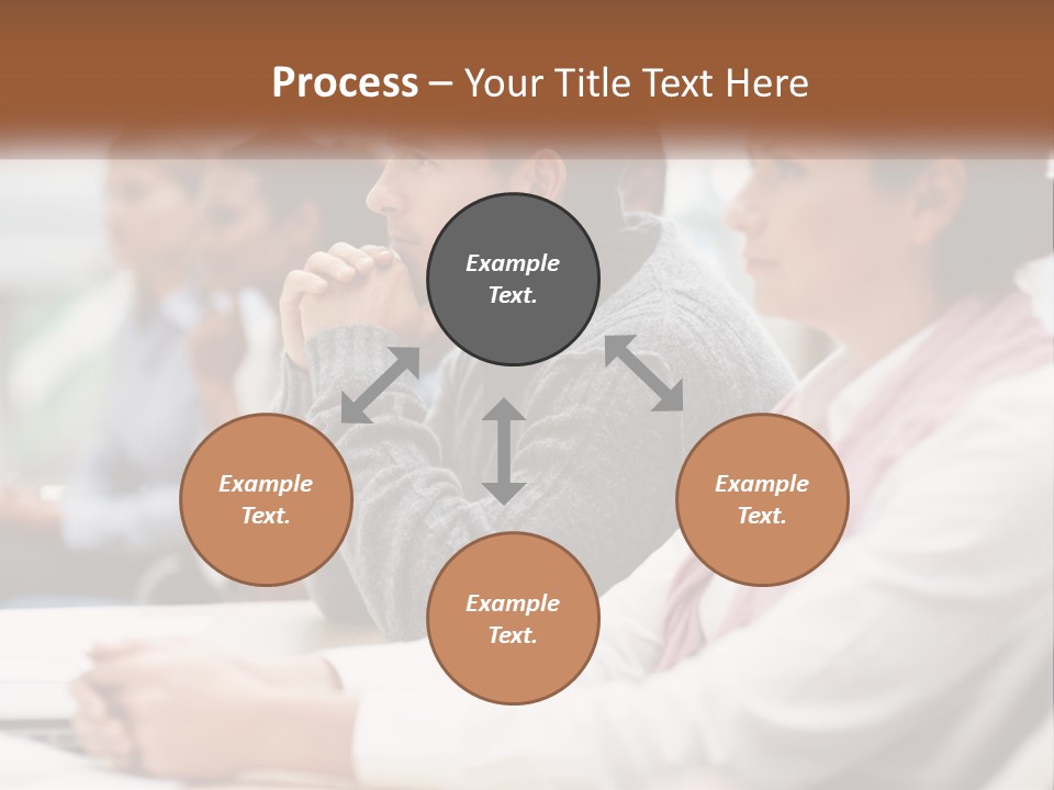 A Group Of People Sitting In Front Of A Laptop Computer PowerPoint Template