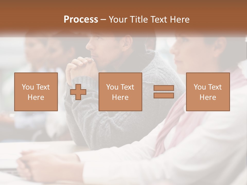 A Group Of People Sitting In Front Of A Laptop Computer PowerPoint Template