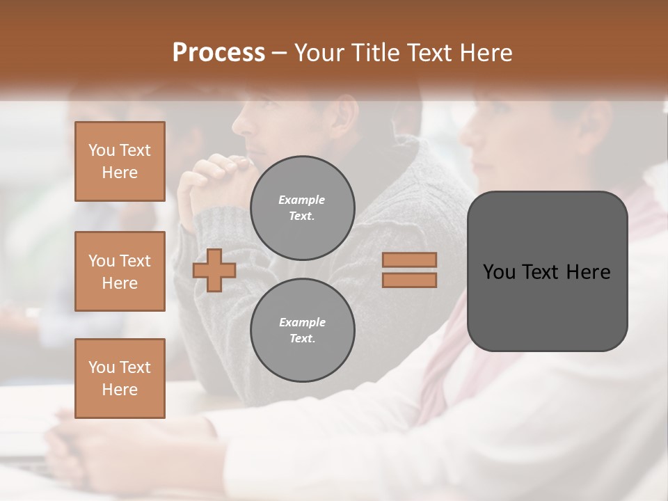 A Group Of People Sitting In Front Of A Laptop Computer PowerPoint Template