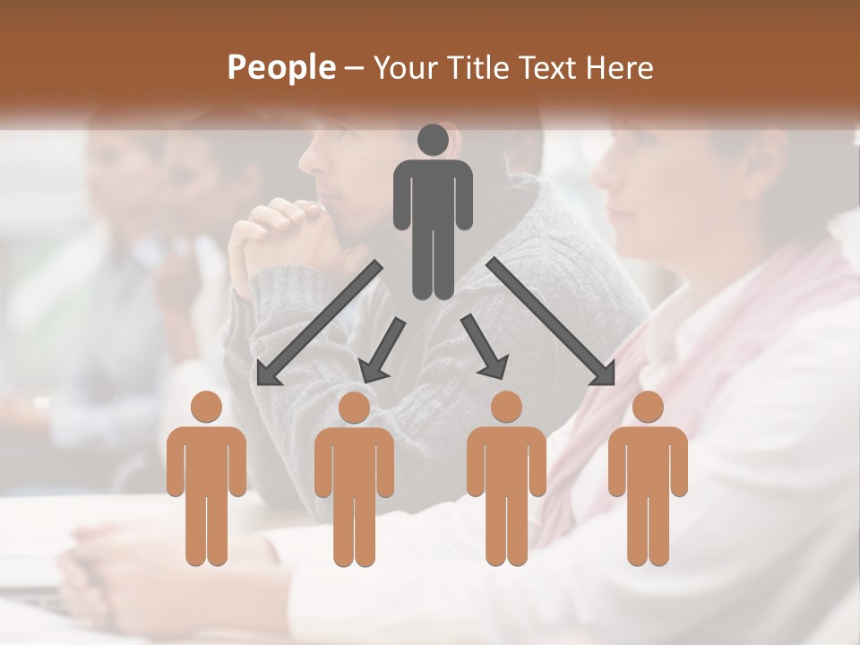 A Group Of People Sitting In Front Of A Laptop Computer PowerPoint Template