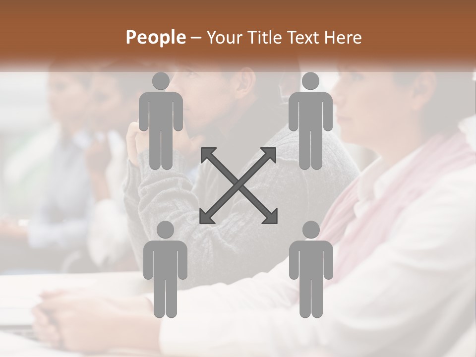 A Group Of People Sitting In Front Of A Laptop Computer PowerPoint Template