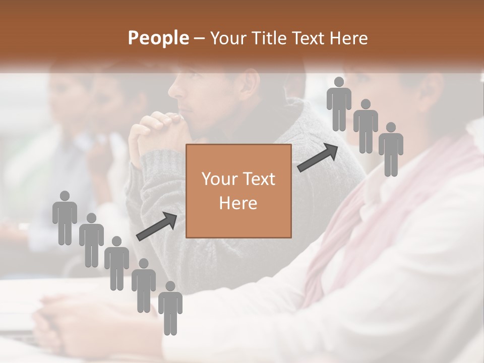 A Group Of People Sitting In Front Of A Laptop Computer PowerPoint Template