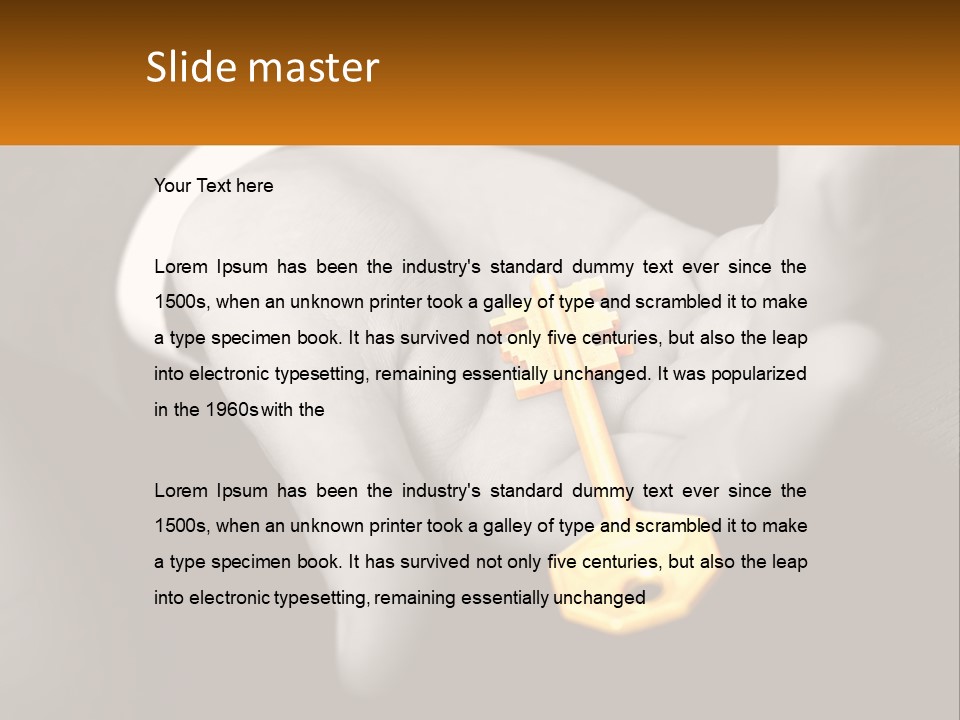 A Person Holding A Key In Their Hand PowerPoint Template