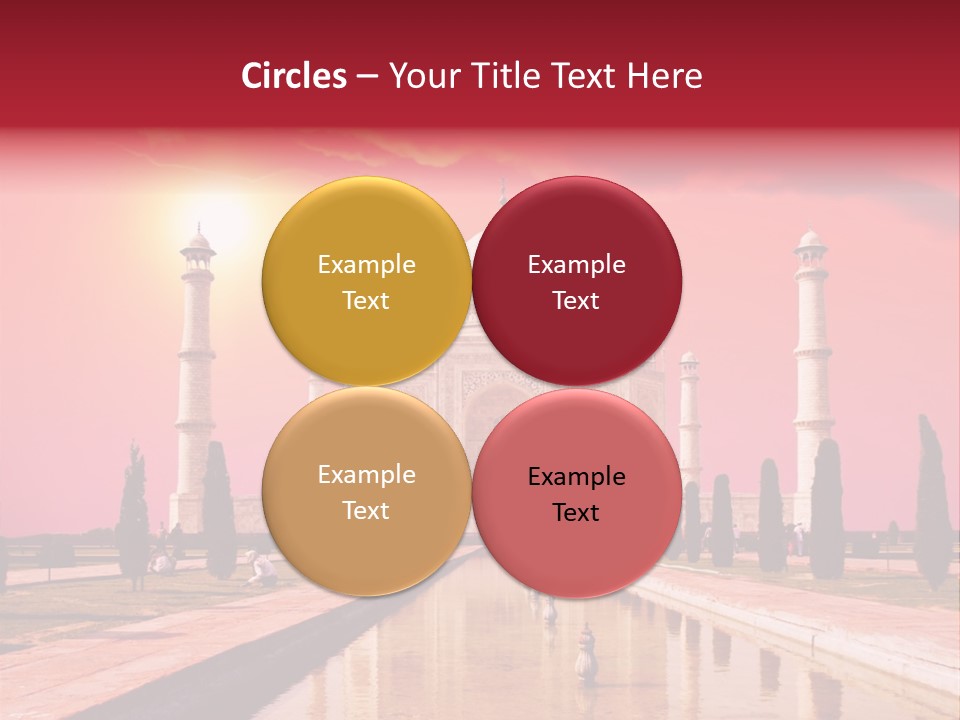 A Large White Building With A Red Sky In The Background PowerPoint Template