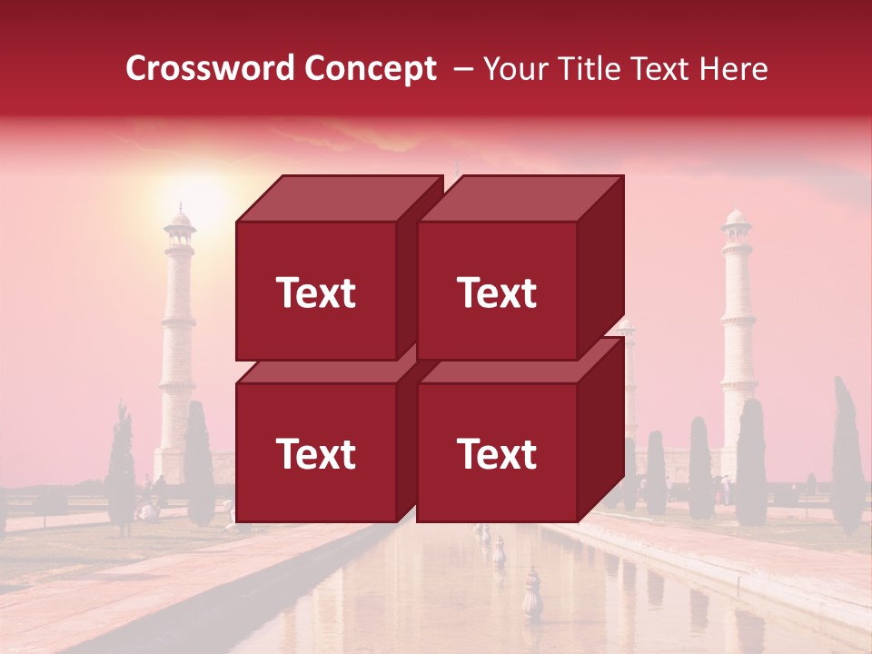 A Large White Building With A Red Sky In The Background PowerPoint Template