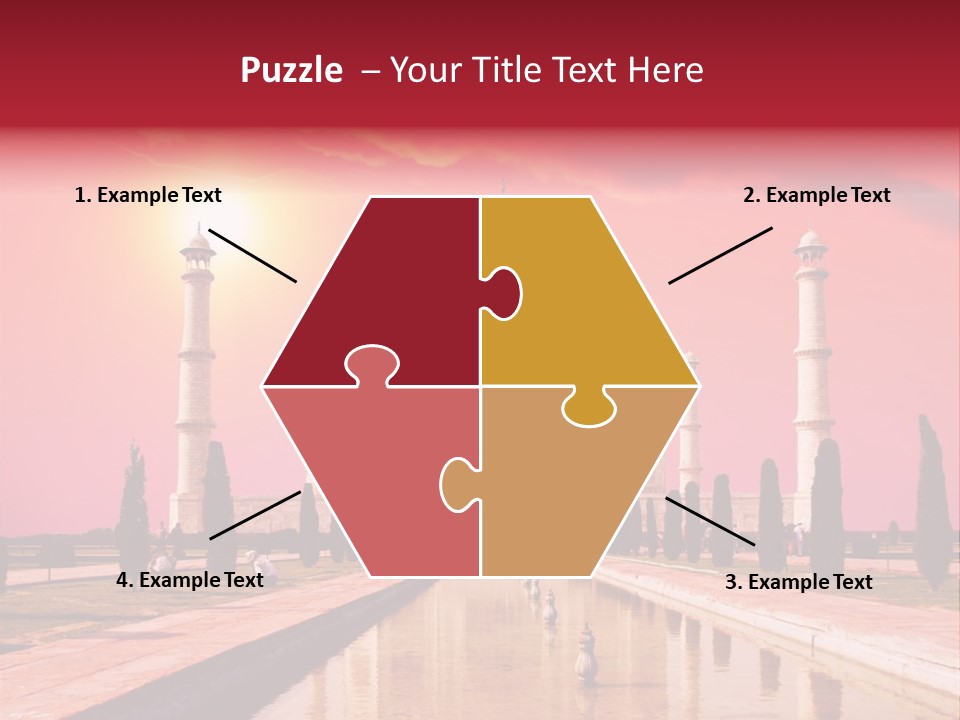 A Large White Building With A Red Sky In The Background PowerPoint Template