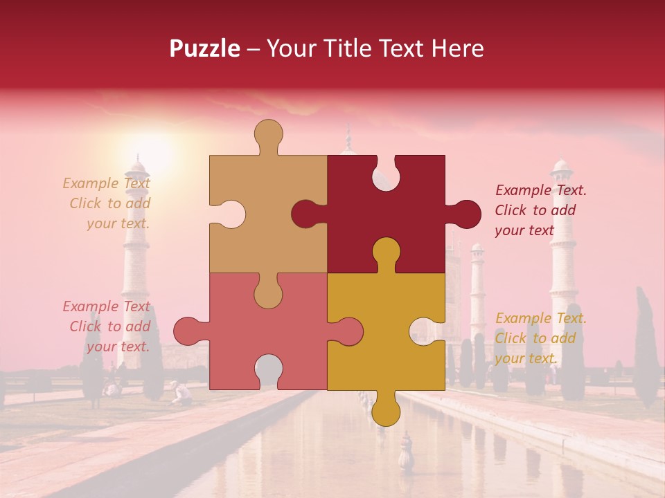 A Large White Building With A Red Sky In The Background PowerPoint Template