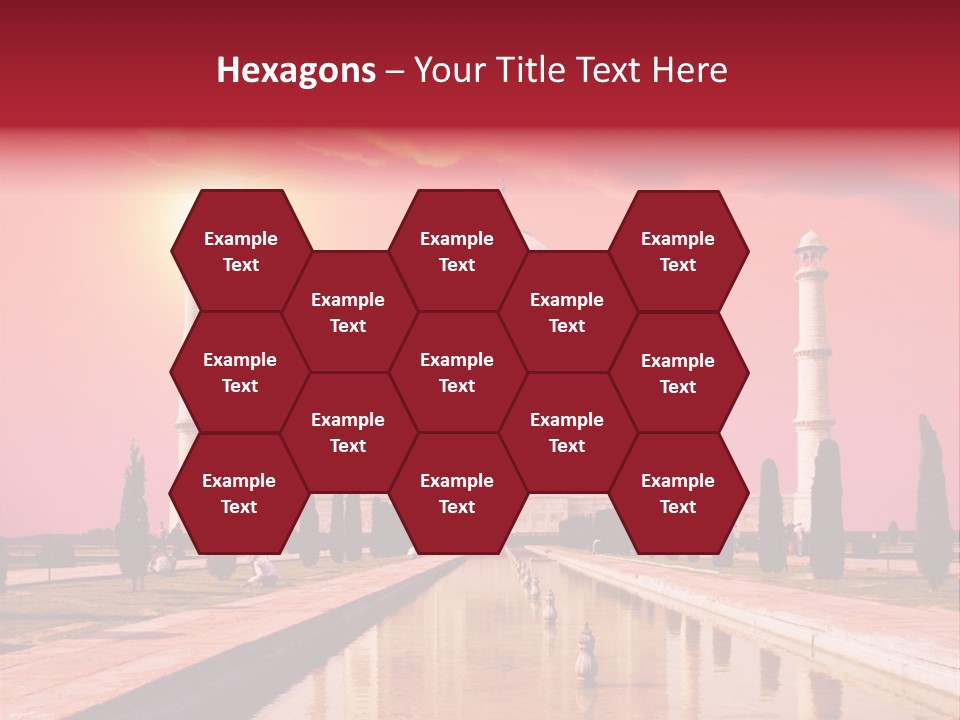 A Large White Building With A Red Sky In The Background PowerPoint Template