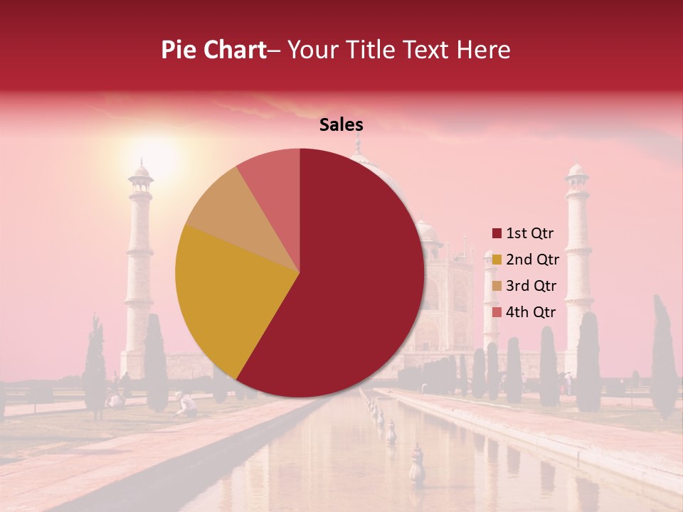 A Large White Building With A Red Sky In The Background PowerPoint Template