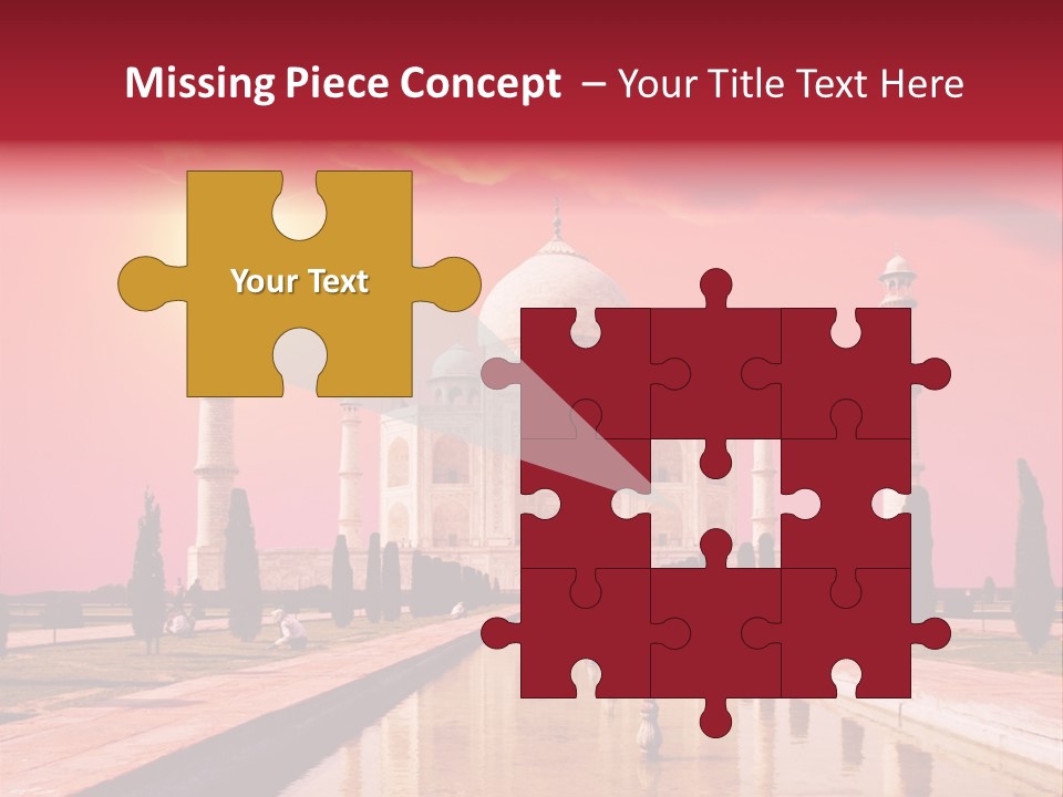 A Large White Building With A Red Sky In The Background PowerPoint Template