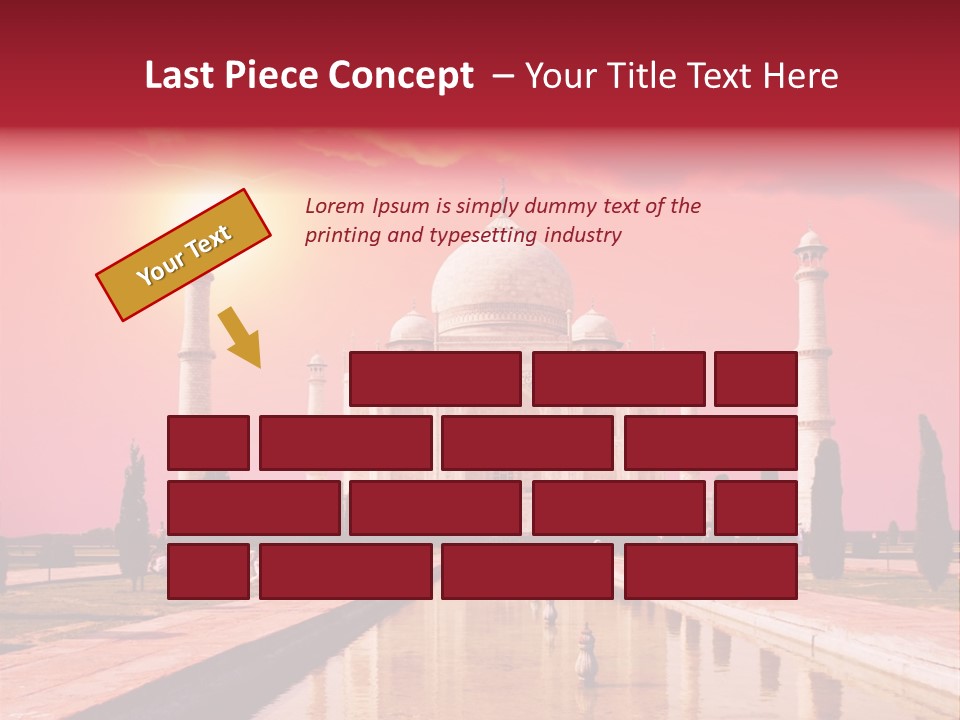 A Large White Building With A Red Sky In The Background PowerPoint Template