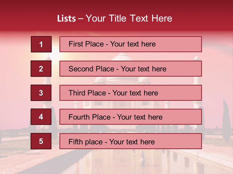 A Large White Building With A Red Sky In The Background PowerPoint Template