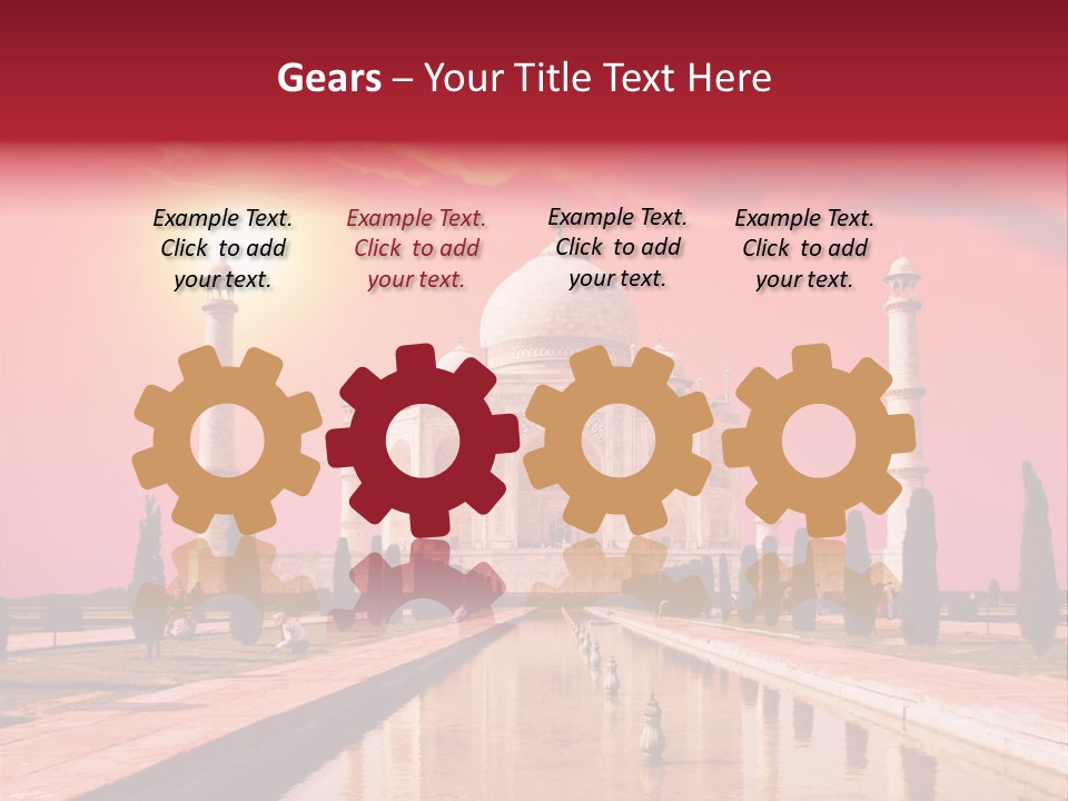 A Large White Building With A Red Sky In The Background PowerPoint Template