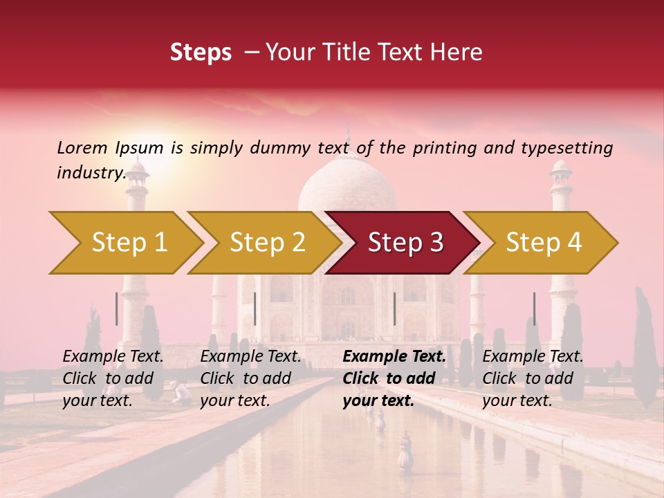 A Large White Building With A Red Sky In The Background PowerPoint Template