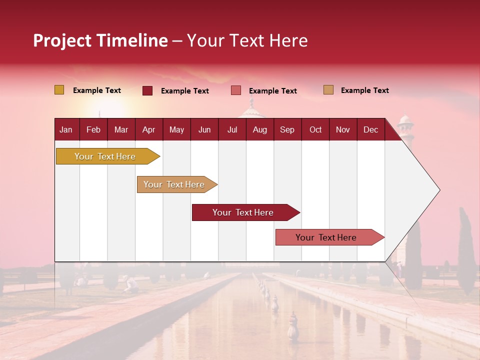 A Large White Building With A Red Sky In The Background PowerPoint Template