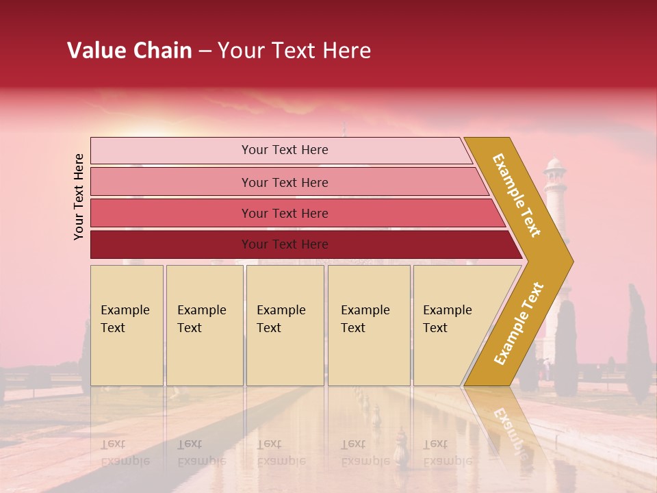 A Large White Building With A Red Sky In The Background PowerPoint Template