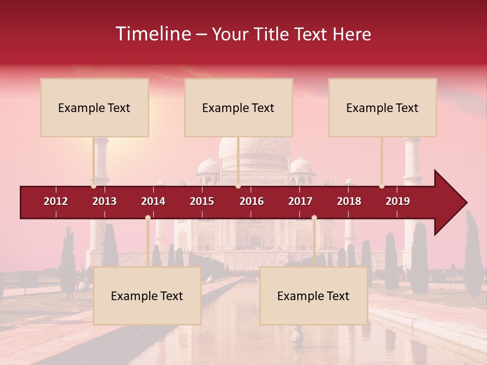 A Large White Building With A Red Sky In The Background PowerPoint Template