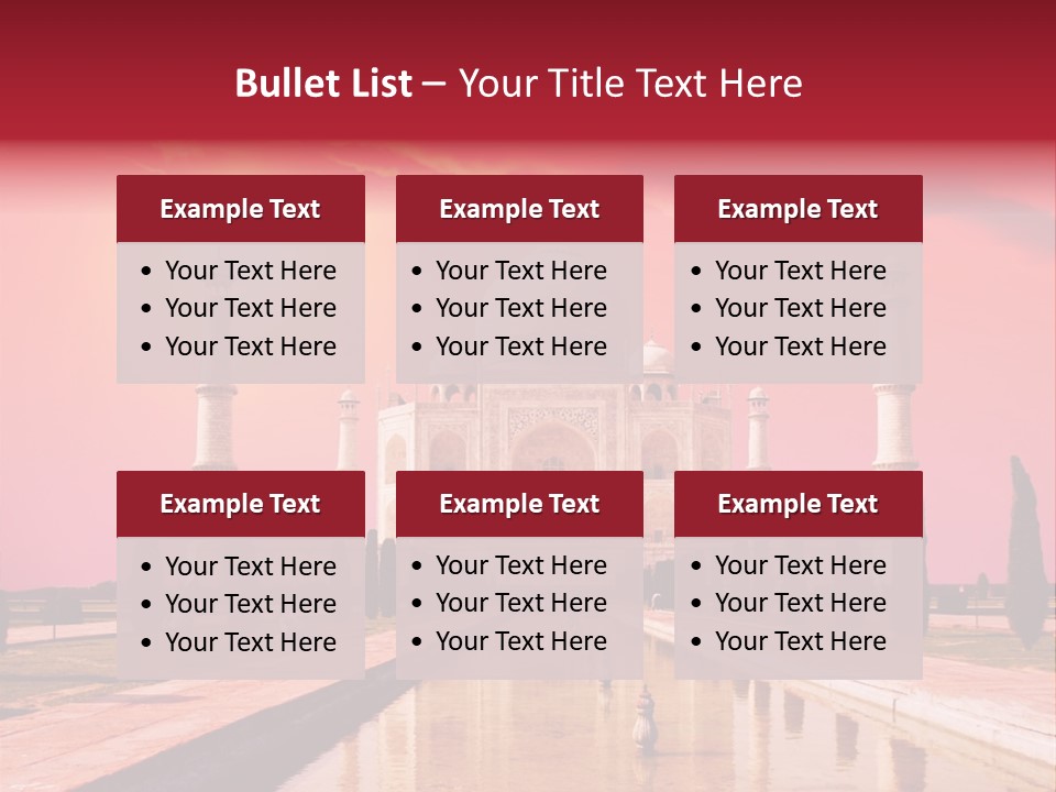 A Large White Building With A Red Sky In The Background PowerPoint Template