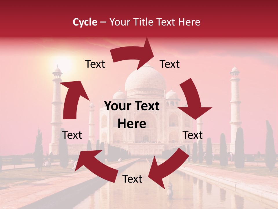 A Large White Building With A Red Sky In The Background PowerPoint Template