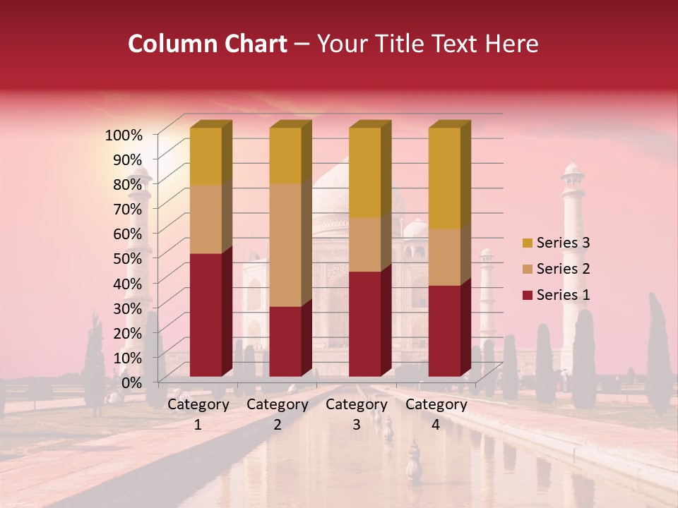 A Large White Building With A Red Sky In The Background PowerPoint Template