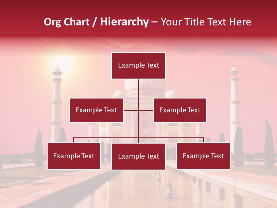 A Large White Building With A Red Sky In The Background PowerPoint Template