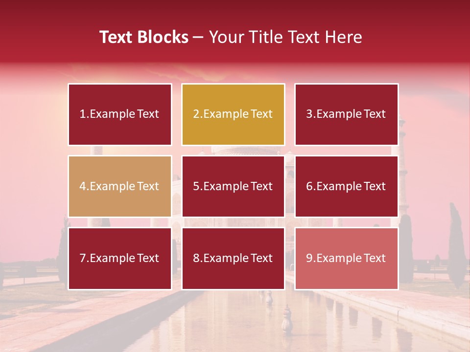 A Large White Building With A Red Sky In The Background PowerPoint Template