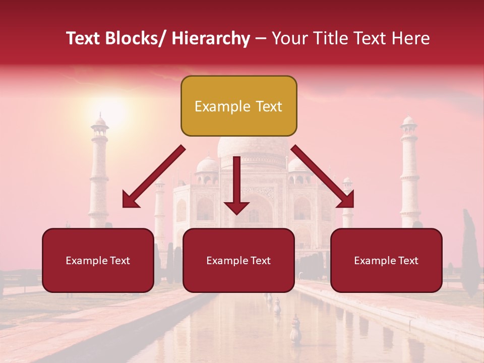 A Large White Building With A Red Sky In The Background PowerPoint Template