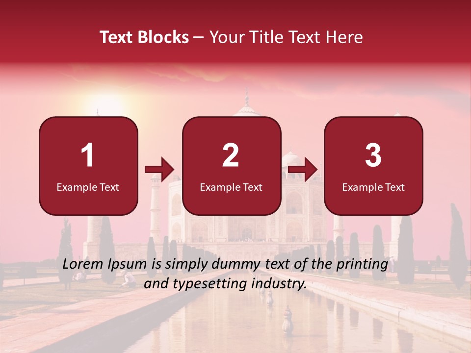 A Large White Building With A Red Sky In The Background PowerPoint Template