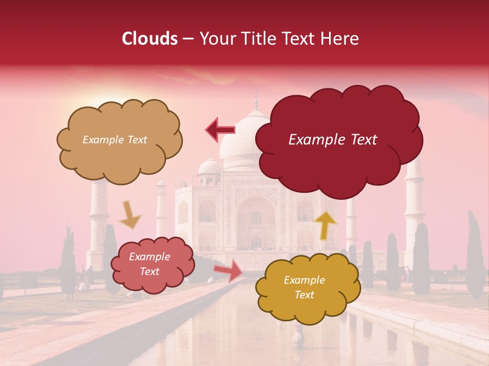 A Large White Building With A Red Sky In The Background PowerPoint Template