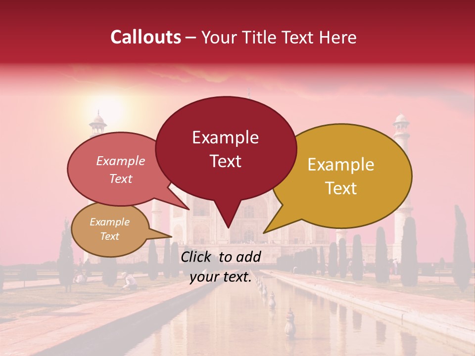 A Large White Building With A Red Sky In The Background PowerPoint Template