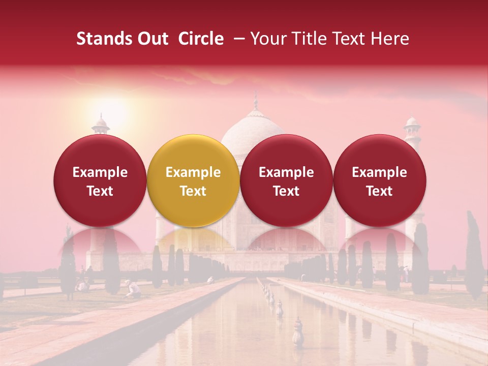 A Large White Building With A Red Sky In The Background PowerPoint Template
