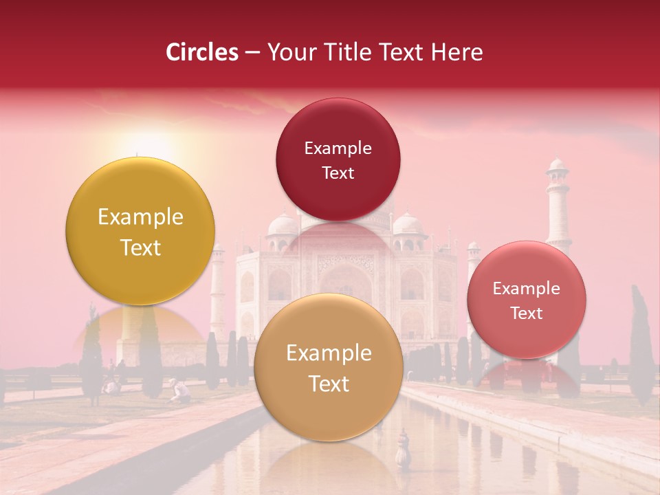 A Large White Building With A Red Sky In The Background PowerPoint Template