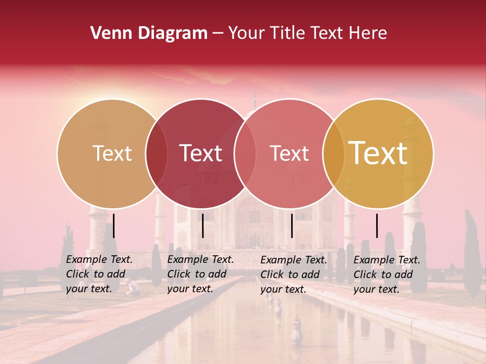 A Large White Building With A Red Sky In The Background PowerPoint Template