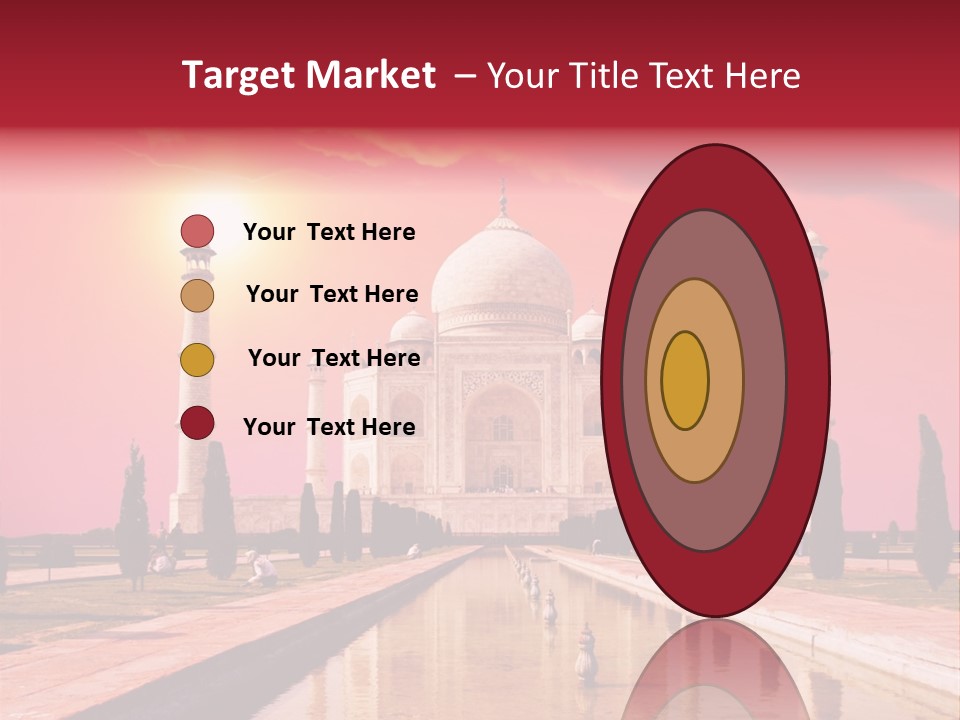 A Large White Building With A Red Sky In The Background PowerPoint Template