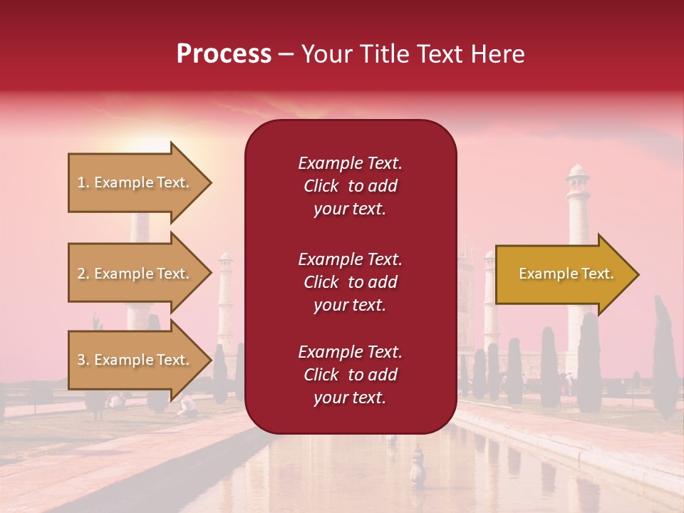 A Large White Building With A Red Sky In The Background PowerPoint Template