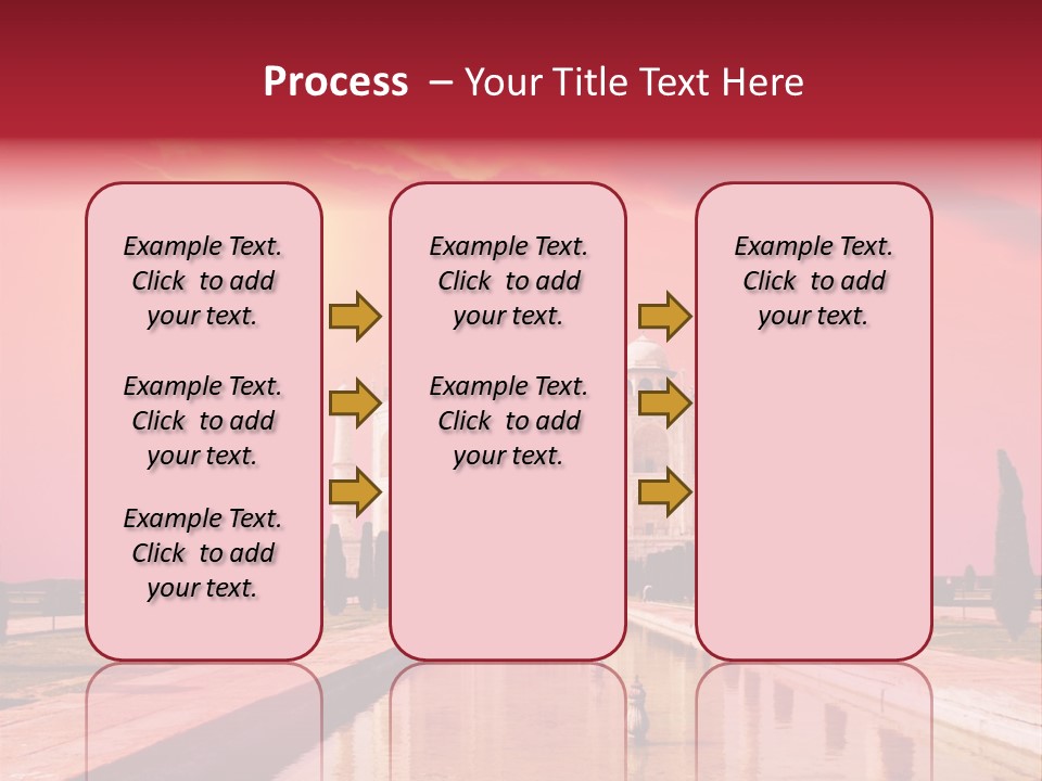 A Large White Building With A Red Sky In The Background PowerPoint Template