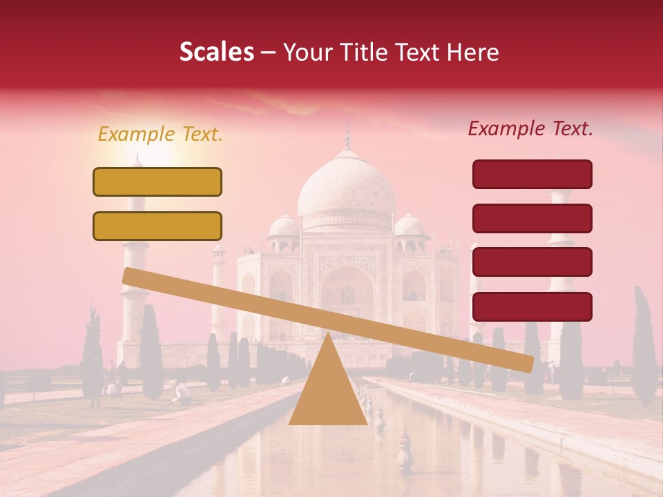 A Large White Building With A Red Sky In The Background PowerPoint Template