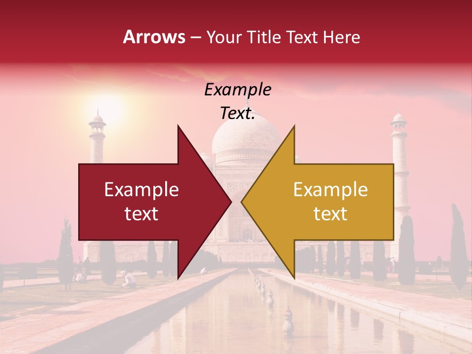 A Large White Building With A Red Sky In The Background PowerPoint Template