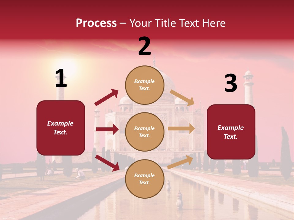 A Large White Building With A Red Sky In The Background PowerPoint Template