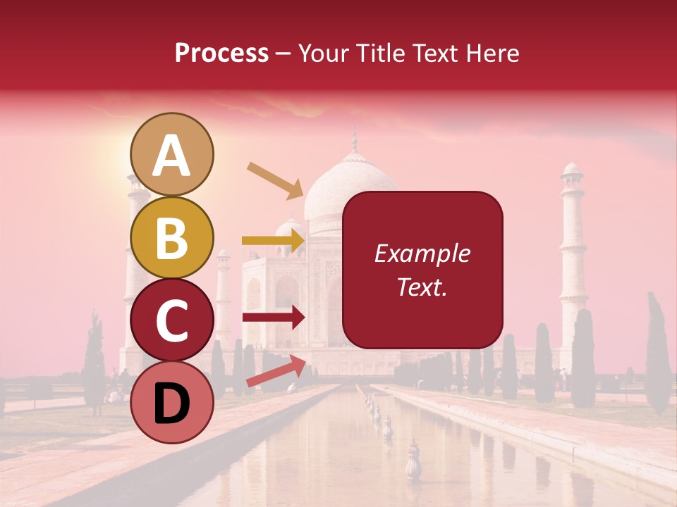 A Large White Building With A Red Sky In The Background PowerPoint Template