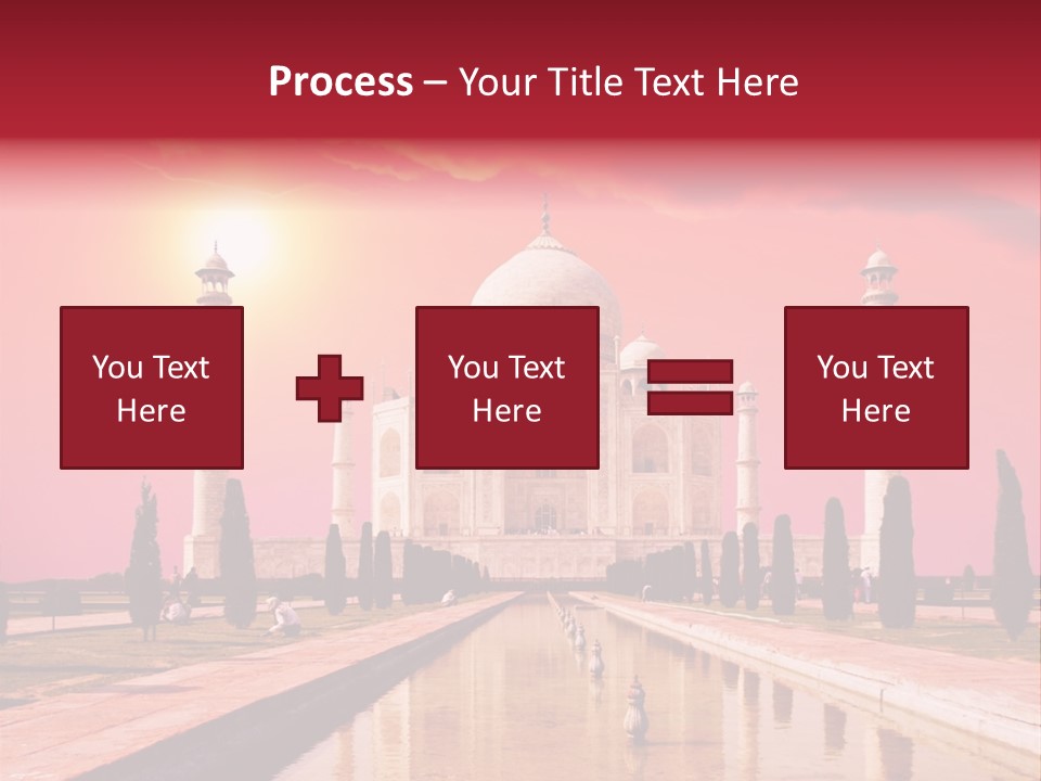 A Large White Building With A Red Sky In The Background PowerPoint Template