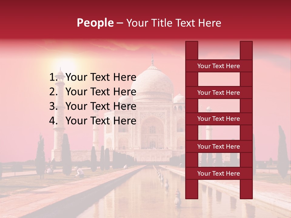 A Large White Building With A Red Sky In The Background PowerPoint Template