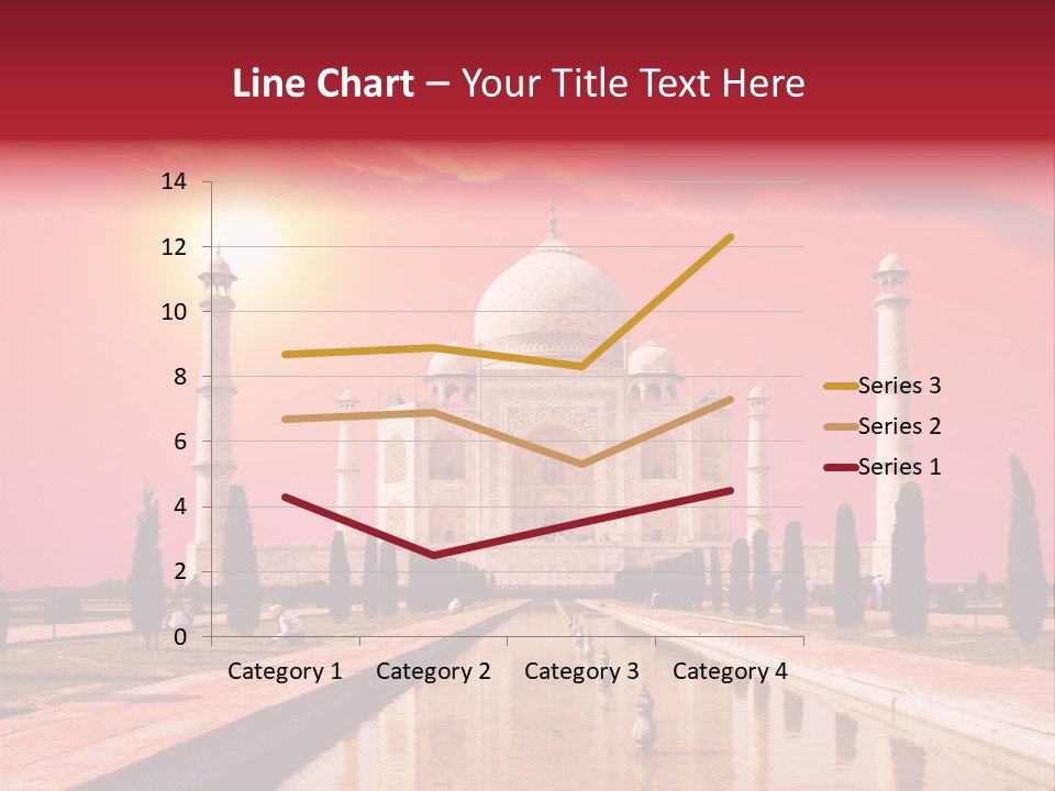 A Large White Building With A Red Sky In The Background PowerPoint Template