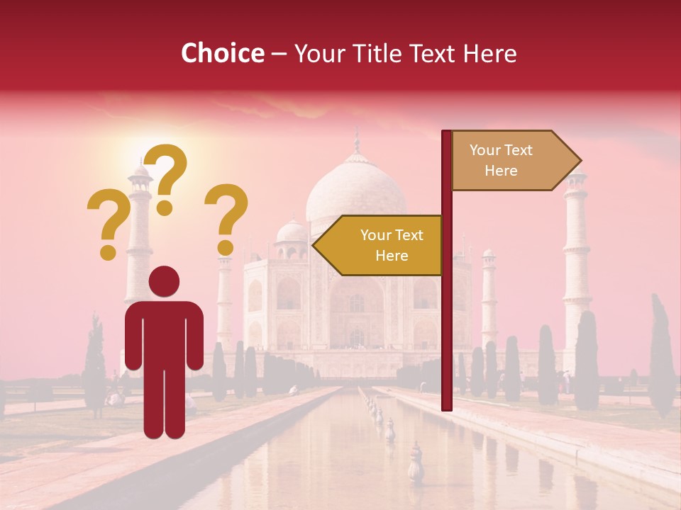 A Large White Building With A Red Sky In The Background PowerPoint Template