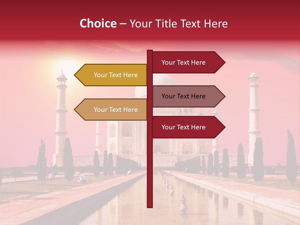 A Large White Building With A Red Sky In The Background PowerPoint Template