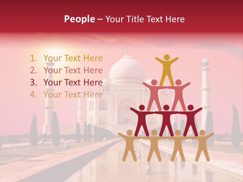 A Large White Building With A Red Sky In The Background PowerPoint Template