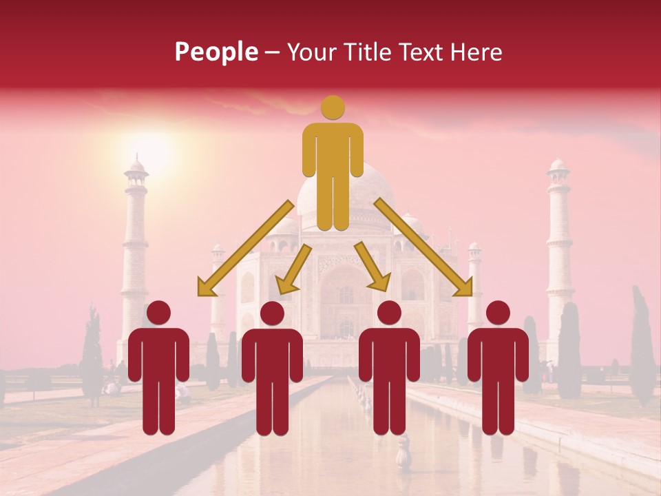 A Large White Building With A Red Sky In The Background PowerPoint Template