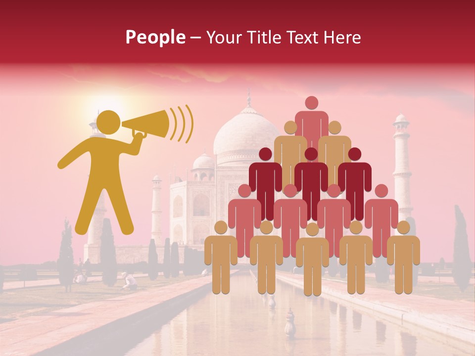 A Large White Building With A Red Sky In The Background PowerPoint Template