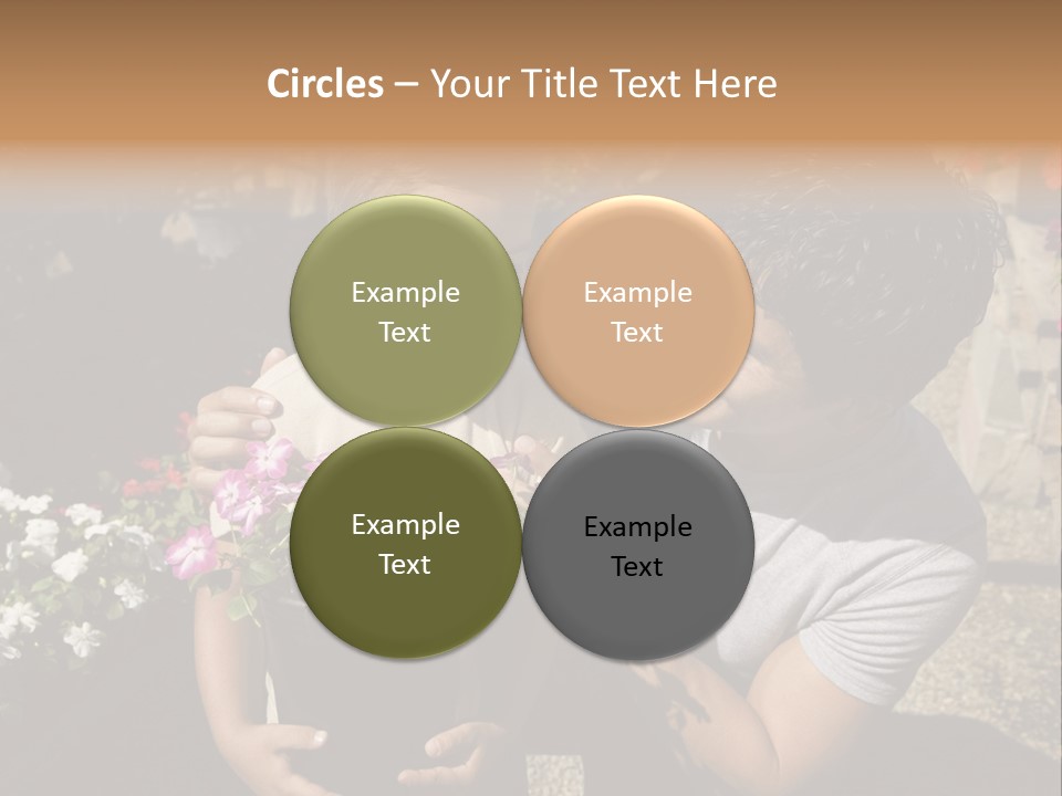 A Man Holding A Child In A Flower Shop PowerPoint Template