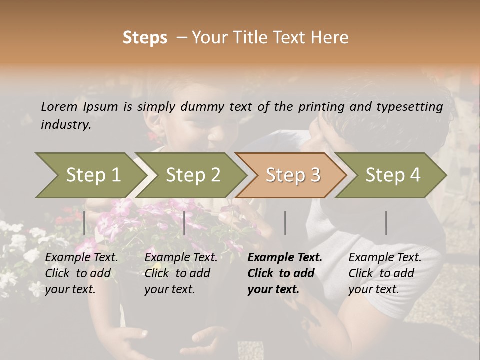A Man Holding A Child In A Flower Shop PowerPoint Template